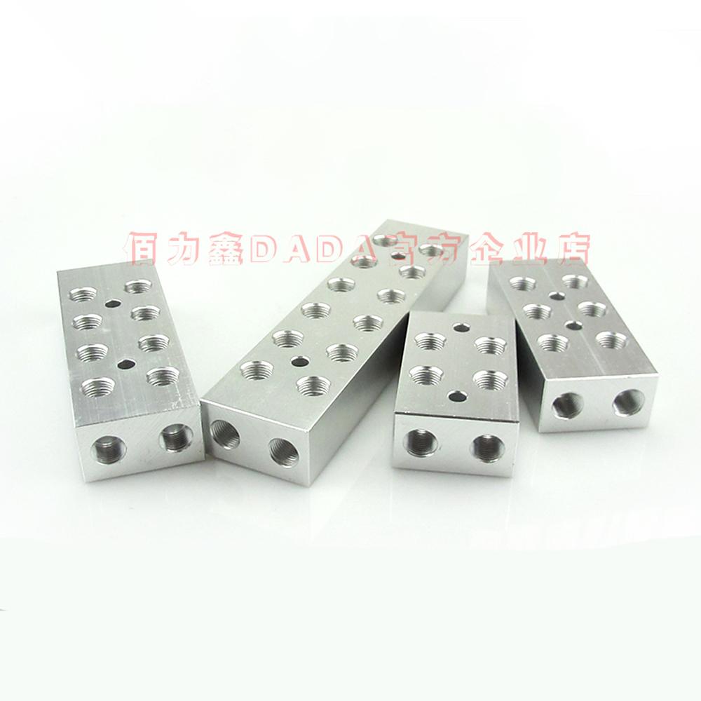 35x20 Mm 1/8" BSP Female 2 Rows X 2 3 4 5 6 8 Ways 8-28 Ports Solid Aluminum Pneumatic Air Manifold Block Splitter