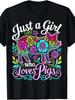 Retro Pig Lover Just A Girl Who Loves Pigs Graphic T-Shirt