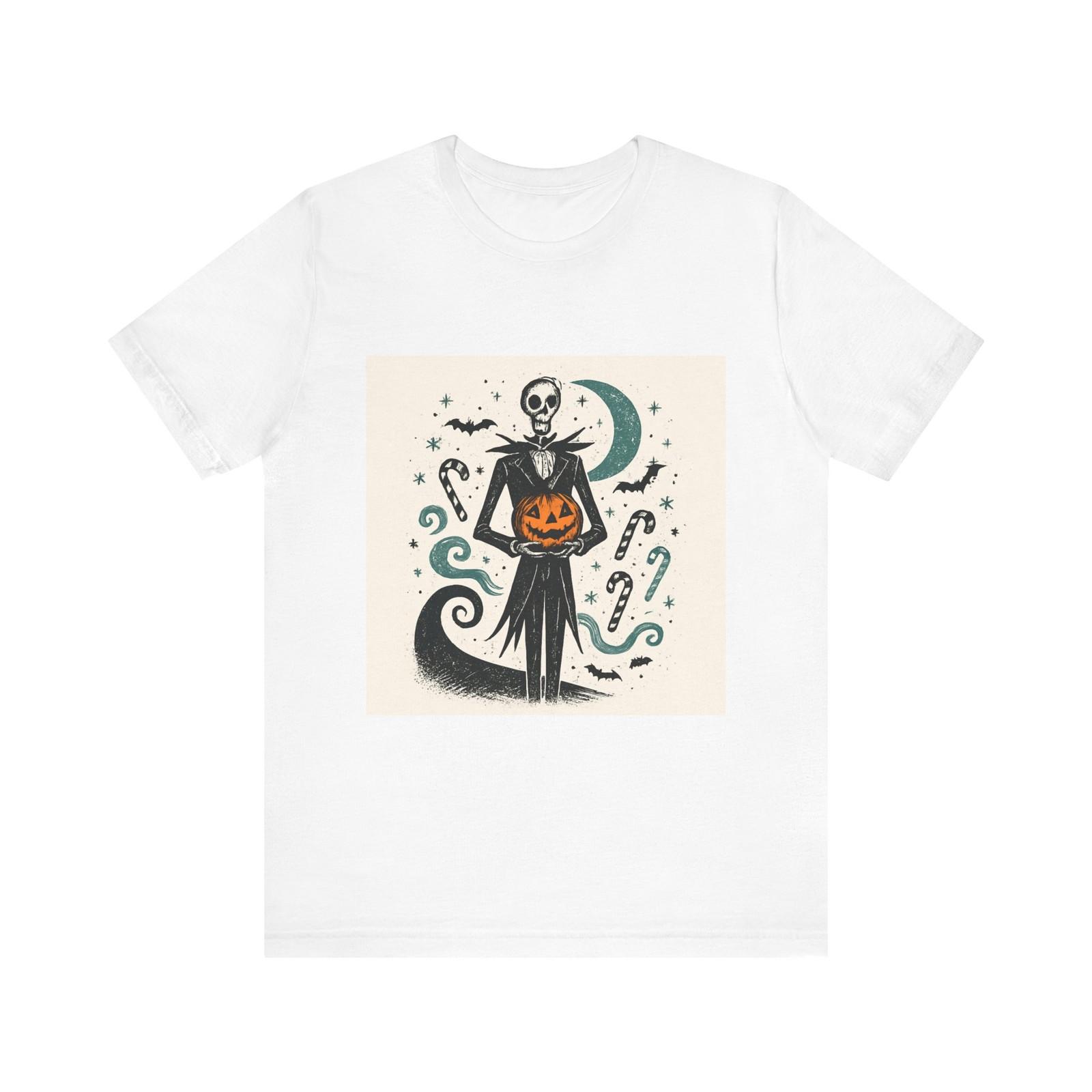 Halloween Skeleton Tee, Unisex Halloween Shirt, Pumpkin Graphic Tee S