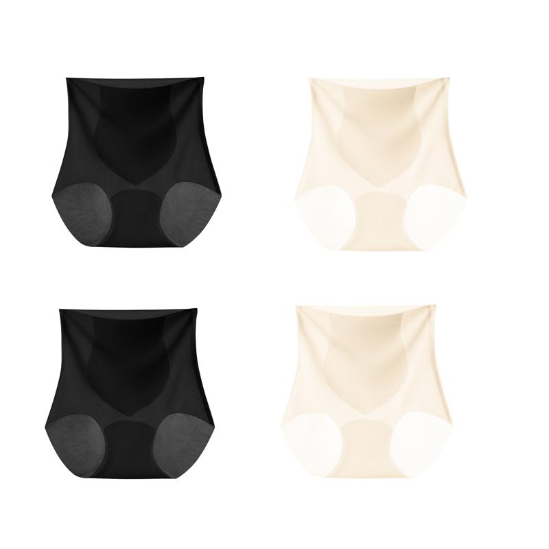 4Pcs/set Seamless Women Panties High Waist Ice Silk Quick-drying Underwear Ladies Summer Ultra-thin Panties Women Fitness Briefs