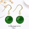 Light Green Jade Dangle Earrings Hand Polished Gold Plated Hooks Premium Jewelry for Gift Giving Daily Wear