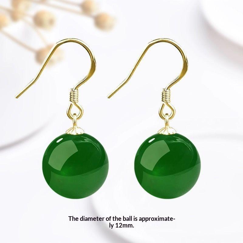 Light Green Jade Dangle Earrings Hand Polished Gold Plated Hooks Premium Jewelry for Gift Giving Daily Wear