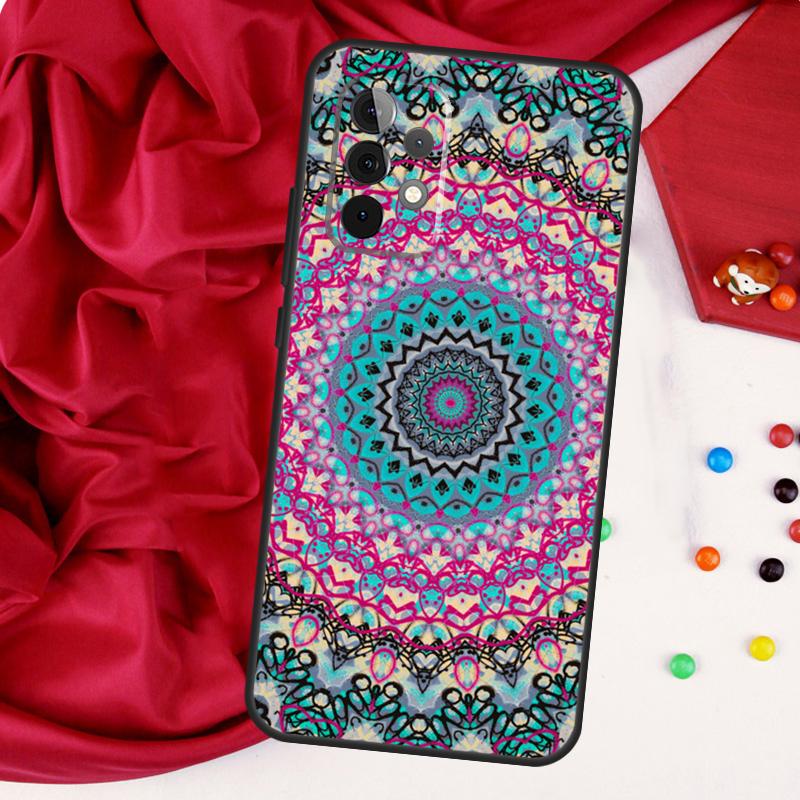 Floral Flower Mandala Design For Samsung Galaxy A15 A55 A53 A33 A35 A22 A32 A52 A54 A34 A14 A56 A36 A26 A16 A05 A06 Case