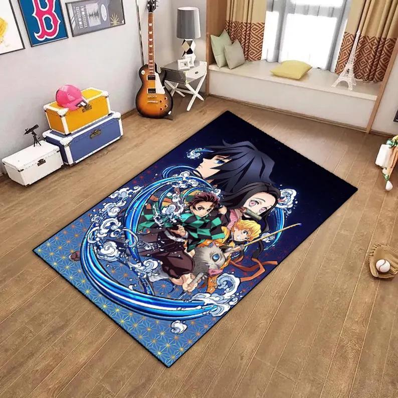 Anime Demon Carpet Mat Rug Character Action Scene Colorful Partition Design Home Decoration Floor Mat Living Room Decoration