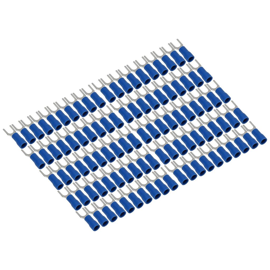 100 Stück Gabelverbinder Blau Stabile Leitfähigkeit 19A Sicher Isolierte Crimpanschlüsse Drahtanschluss für