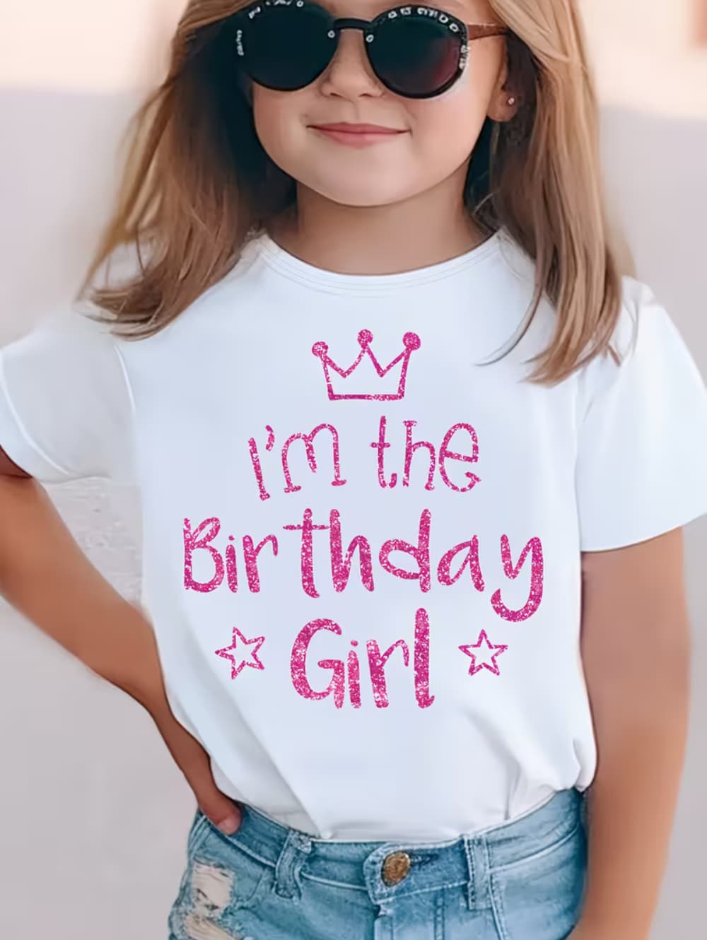 Girl Clothes Birthday Princess Printed Girls T-Shirt Happy Birthday Girl Party Outfit Tops Kids Short Sleeve Tshirt Kids Clothes 100