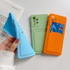 Suitable for Samsung S23 S25Ultra Integrated Card Case S22 Contrasting Color Button Skin Feeling Shell A36 A55