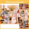 Charming Christmas Gnome Decoration With Striped Long Hats In Cozy Coffee Gray And Pink Perfect For Holiday Decor