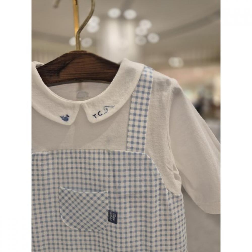 Chocola B Check Suspenders Romper  Ttomow01u 