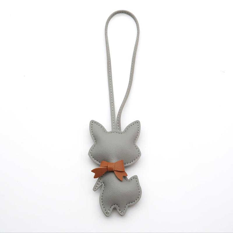 Fox Keychain PU Leather Animals Keyring Hanging Ornament Backpack Handbag Charm Gift For Men Women Bag Charms