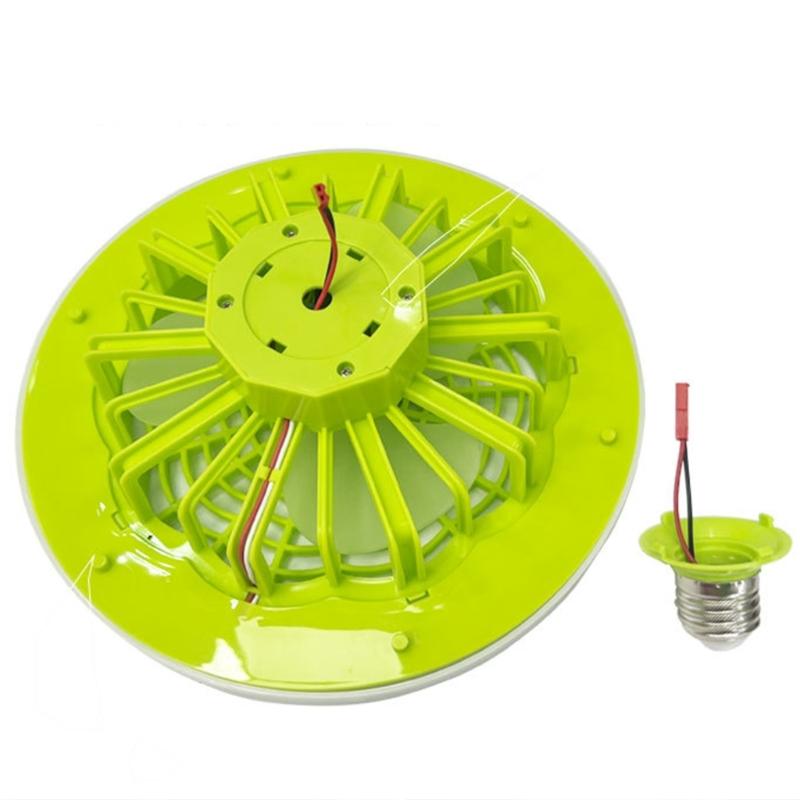 Ceiling Fan Light E27 Lamp Head Cooler Fan with Remote Control Adjustable Wind Speed for Study Bedroom Bathroom