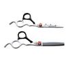 6.0" God Walker Black & White Hairdressing Scissors Set - Includes Straight Shears, Bangs Scissors, and Thinning Shears.