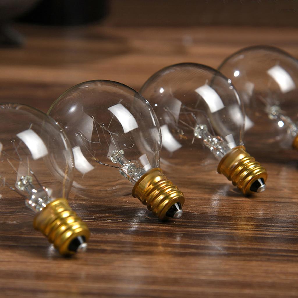 G40 Light Bulbs Replacement G40 Tungsten Bulb Lamp 7W 220-240V Clr Globe Bulb E12 Base Light Bulbs for Indoor Outdoor Patio Decor Home Wedding Party D