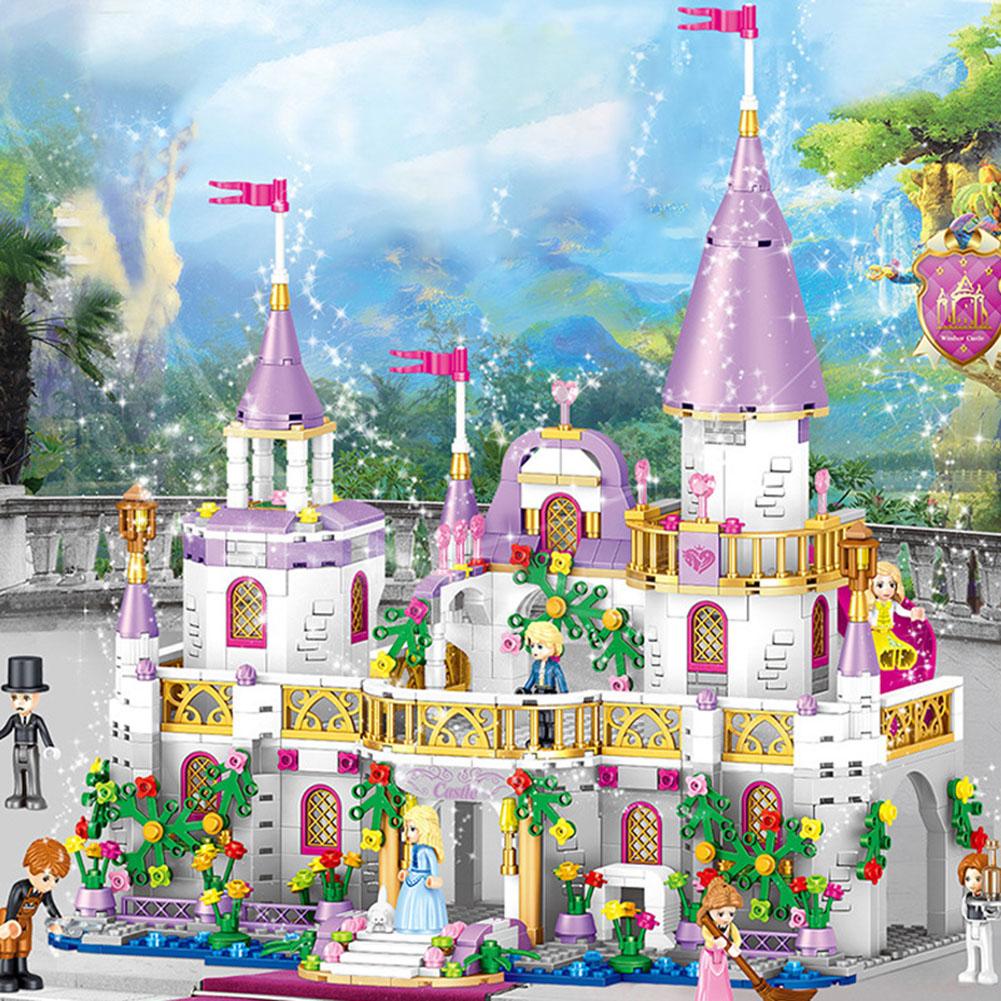 Girls Castle Building Blocks Kit Sweet Princess Style House City Model Diy Assembled Enlighten Bricks Toys Ornaments Children Gift