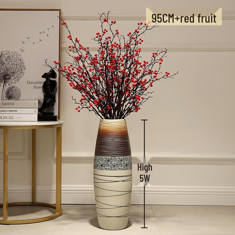 Large European-Style Porcelain Floor Vase for Dried Flowers - Artistic Living Room Ceramic Decoration