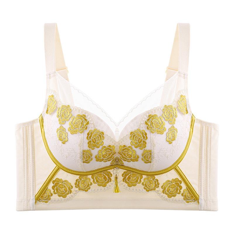 

Благородное нижнее белье, собранное без стального кольца, антипровисающий бюстгальтер для груди 40/90ABC слоновая кость