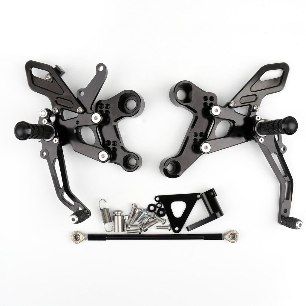 Bruce Shark Motorcycle Rearset Kit for Yamaha Black & 2014-2016 MT-09 (FZ-09) -