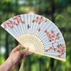 With Tassel Folding Hand Fan Hollowed-out Classical Handheld Fan Dance Fan  Dance Performance