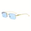 2/3pcs Decorative Metal Frameless Colored Fashionable Glasses for Men and Women