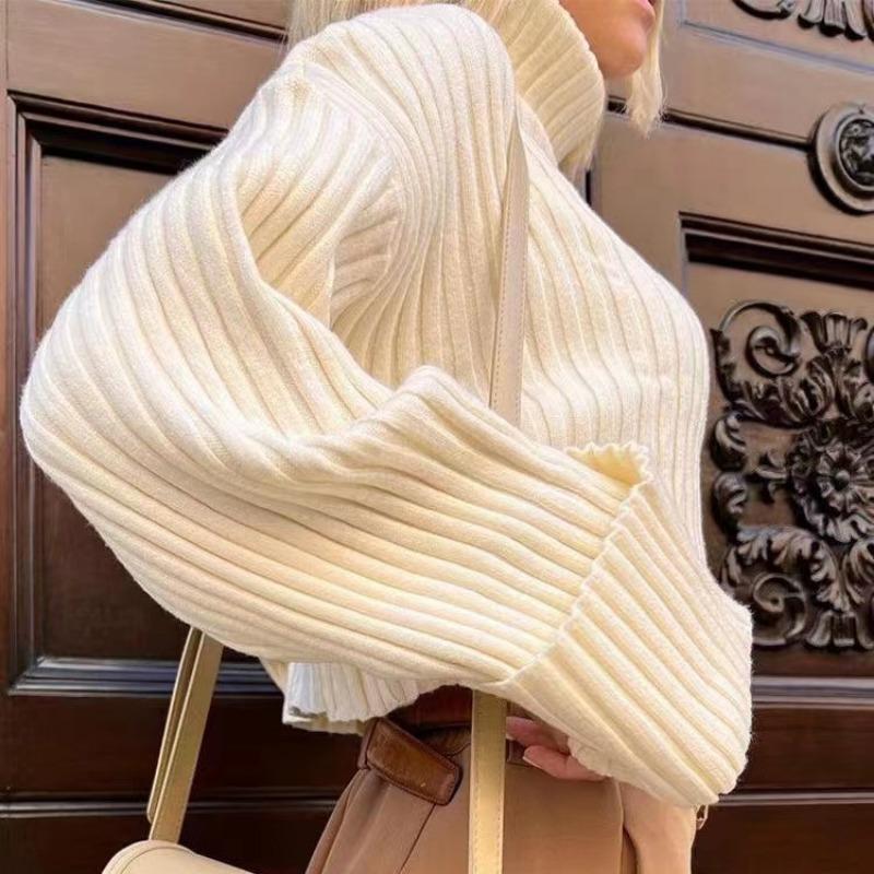 

Женская вязаная одежда с высоким воротником осень и зима новая трикотажная с длинным рукавом короткий пуловер свитер one size fits all