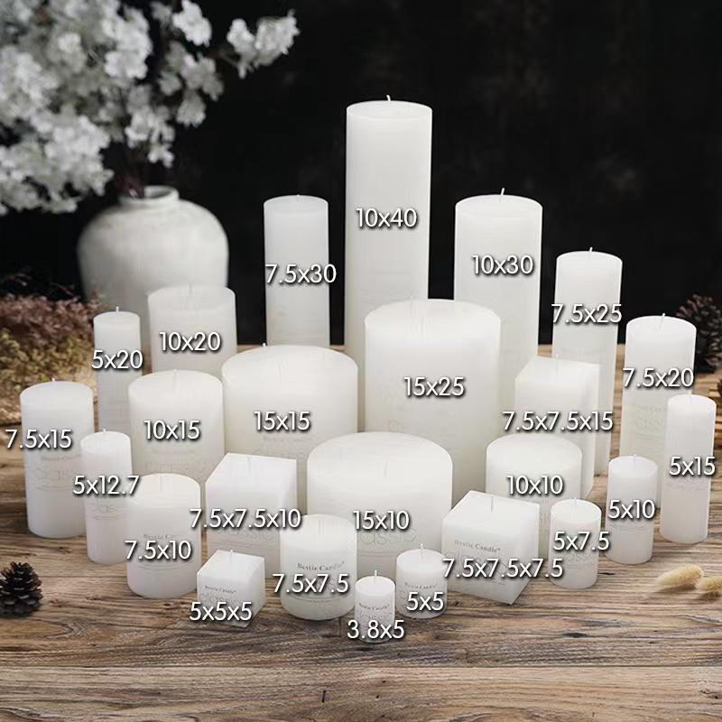 High Quality Pillar Unscented Classic Paraffin Wax Pillar Candle Paraffin Pillar Candle Stands Long Lasting Candle no&3.8*5cm