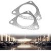 2PCS Exhaust Gasket 3 Bolt Metal Exhaust Pipe Seal Gasket for Multifunctional Manifold/Header/Muffler/Catalytic Converter/Exhaust Turbo,3 Holes High