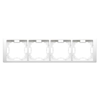 4-gang frame - universal horizontal and vertical, white, BASIC NEOS