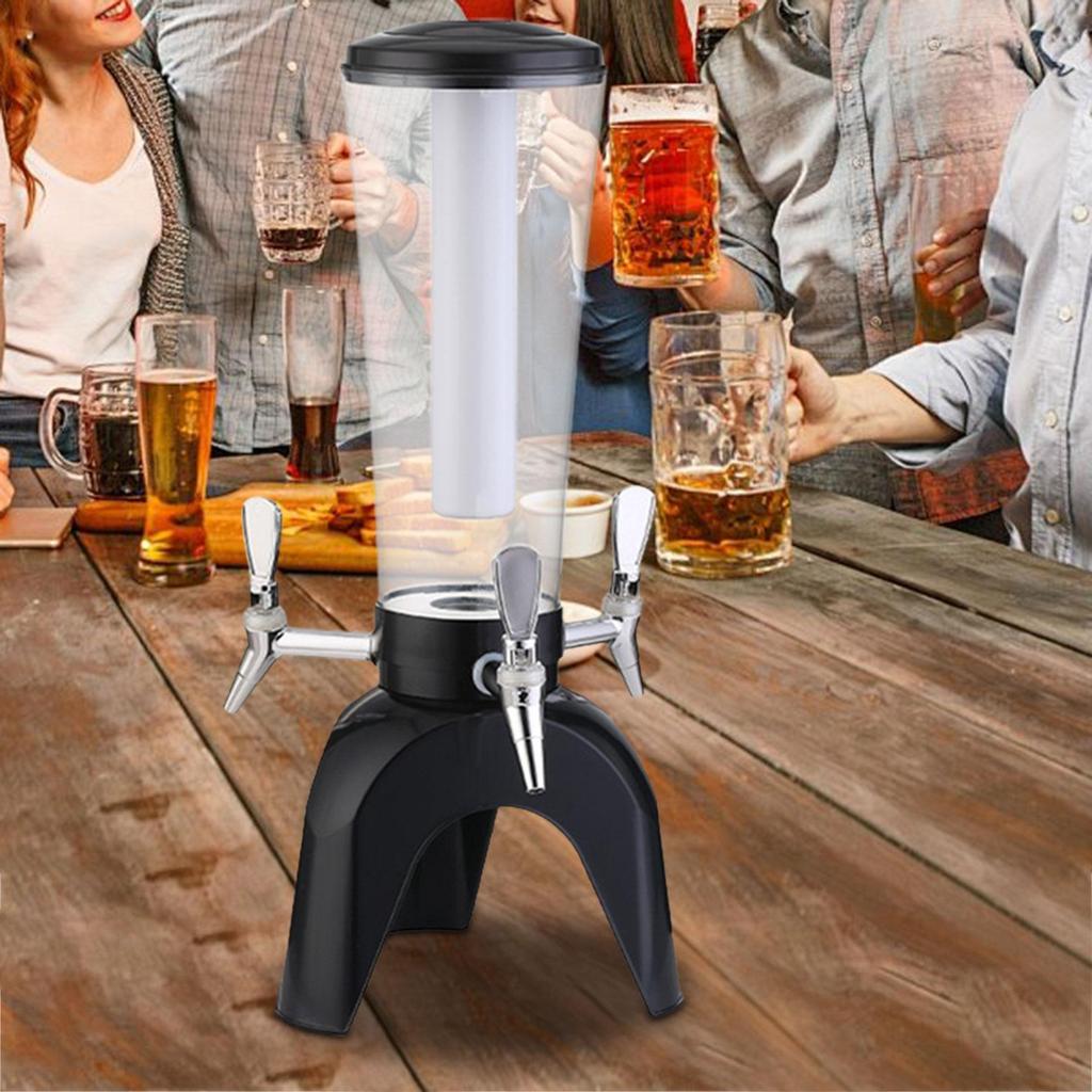 Elegante Torre de Grifo de Cerveza de 3L con Caño de Fácil Vertido para Bar en Casa