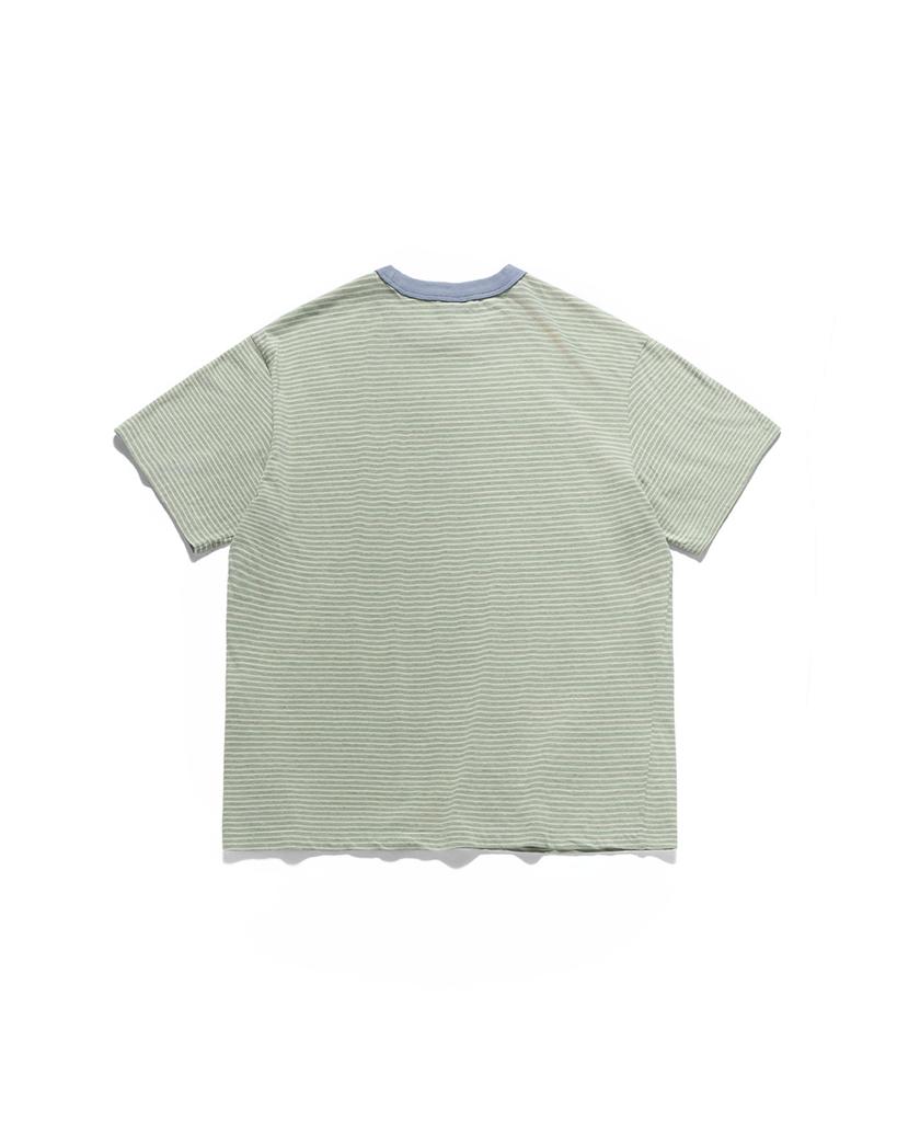 Eoneopegtideuesensyeol Mini Border T-Shirt / Mint & Gray