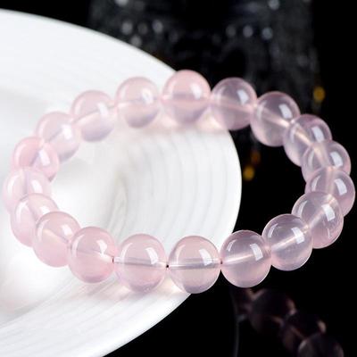 Starlight Rose Quartz Bracelet with Six-Pointed Star Round Beads – Natural Mozambique Rose Quartz DIY Jewelry.