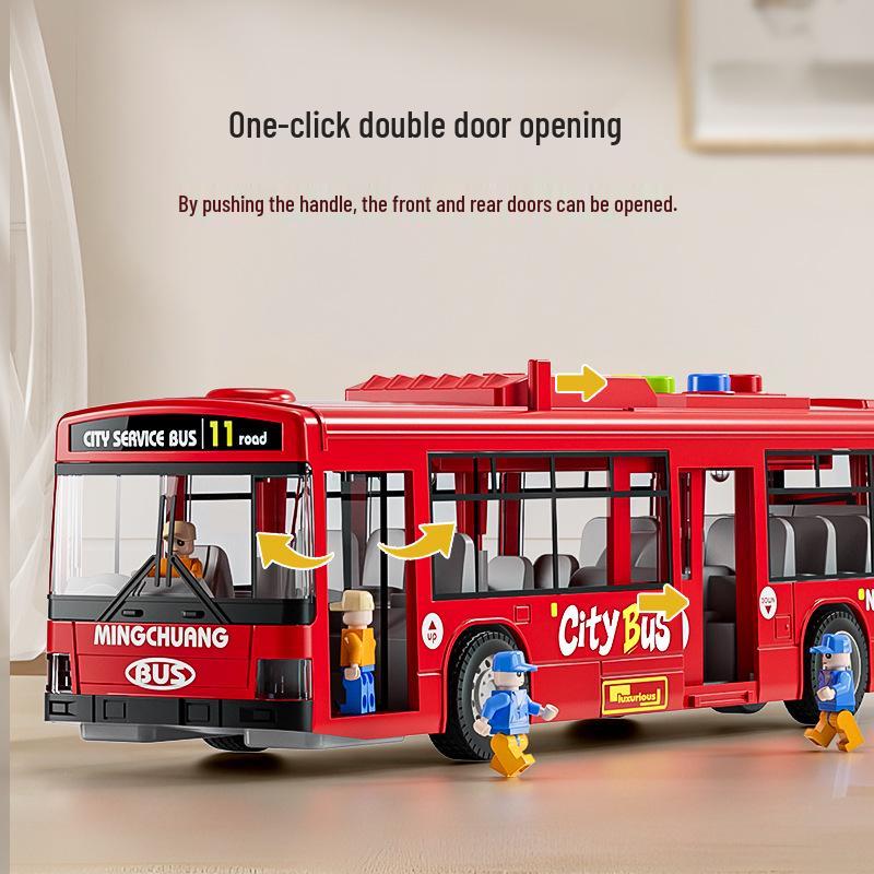 Children's Large Bus Toy with Opening Doors and Music – Public Bus Model for Boys