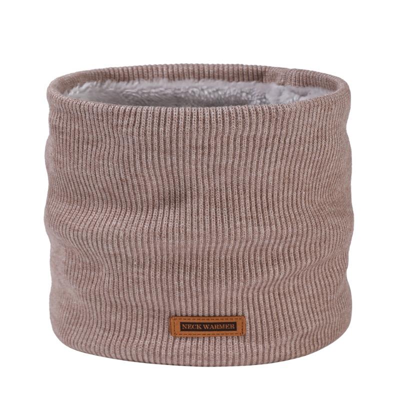 Winter Men's Knitted Scarf Warm Scarf Outdoor Cold Riding Velvet Women's Thickened Neck Cover Solid Color Versatile
