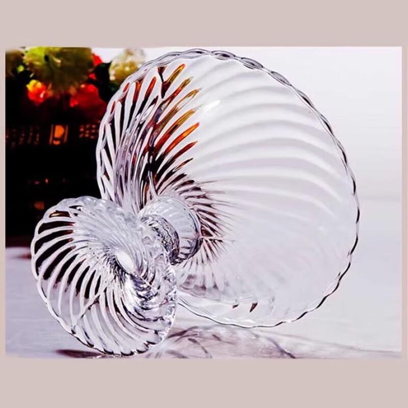 Elegant High-Footed Crystal Glass Fruit Bowl