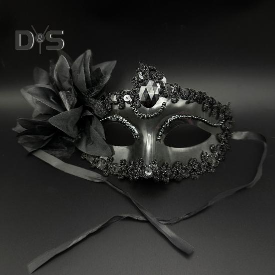 Pernă de față pentru mascarada pentru femei, venețienă, petrecere de Halloween, pernă pentru ochi, rochie de lux, costum de bal de bal pentru carnavalul de Mardi Gras