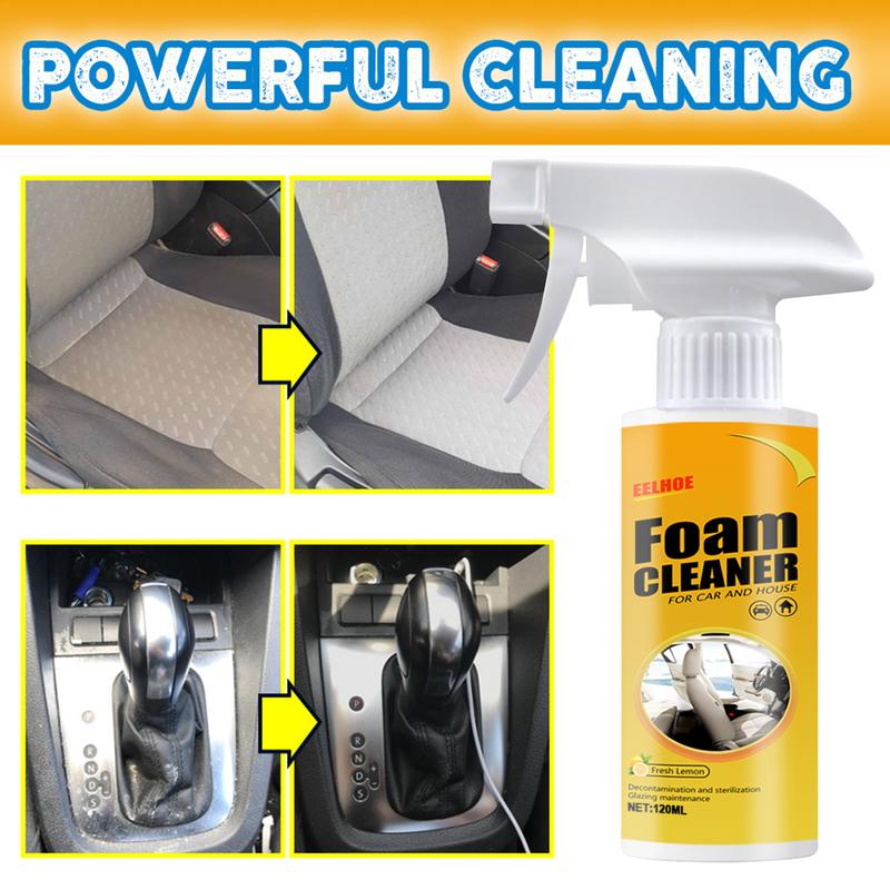 Multi-Purpose Car Interior Foam Cleaner Liquid 60/120ml Strong Stain Remover Spray Auto Leather Seat Clean Decontamination Agent