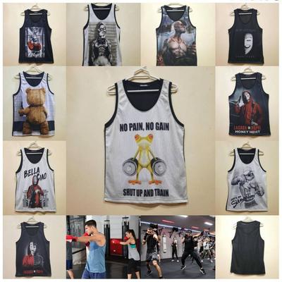 Boxen Kickboxen Muaythai Unisex Herren Damen Tank Top Mesh Fischnetz T-Shirt Ärmellos Bedruckter Bildschirm Fitness Krafttraining Lauftraining