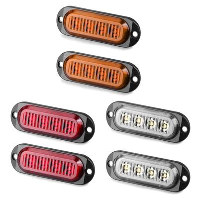 Smoked Lens LED Side Marker Lamp Trailer Truck Pickup 4LED Brake Turn Tail Light