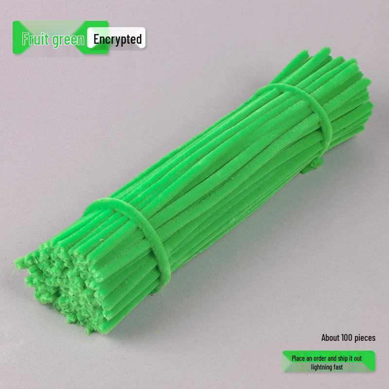 Encrypted Pipe Cleaners: Dense, Thickened 8mm White Strips with Mixed Colors for Handmade DIY Bouquets