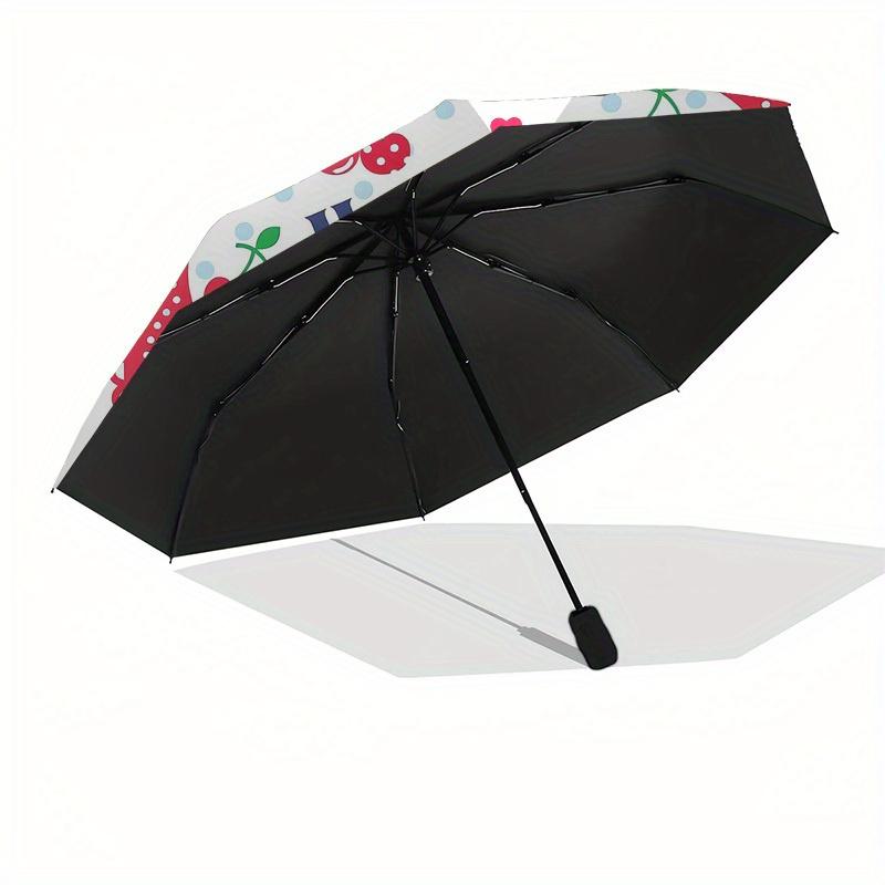 1pc Hello Kitty Cherry Theme Umbrella with Plastic Handle,Suitable for All Seasons Home Travel Outdoor UmbrellaSanlio571