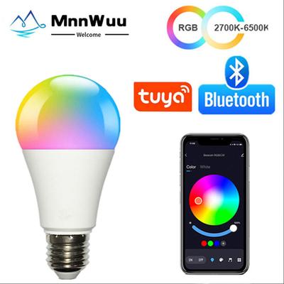 AC220V-110V LED E27 Wireless App 4.0 Bluetooth Smart Bulb Tuya APP Control Dimmable 15W RGB+CW+WW Compatible IOS/Android