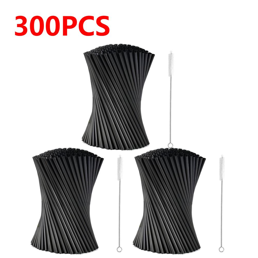 100-500PCS Black/Colorful Drink Straws Beverage Plastic Straw Wedding Party Cocktail Straw for Bar Home Kitchen Wholesale Straws