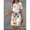 Fashion Loose Short Sleeve Dress Casual Versatile Casual Dresses