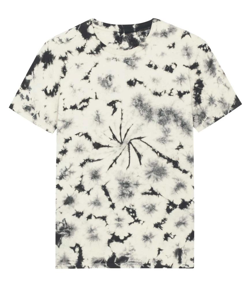 Natual & Black Hand Dyed Hippie TieDay Organic T-Shirt Unisex