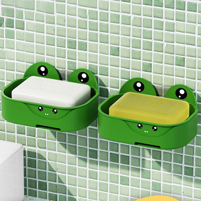 

Мыльница в форме лягушки Креативная переносная мыльница Сливная полка Мыльница-слив Товары для ванной Мыльница 1Pcs