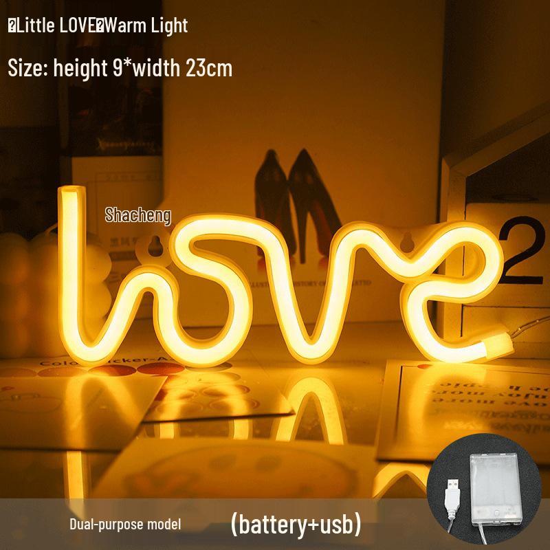 LOVE Neon LED Light - Proposal & Confession Room Decor with USB/Battery Options, Dual Use.
