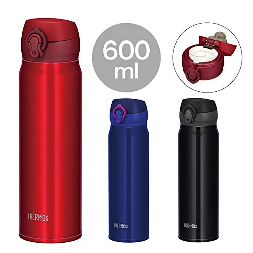 Thermos Water Bottle Vacuum Insulated Mobile Mug 600ml Metallic Red JNL-604 MTR