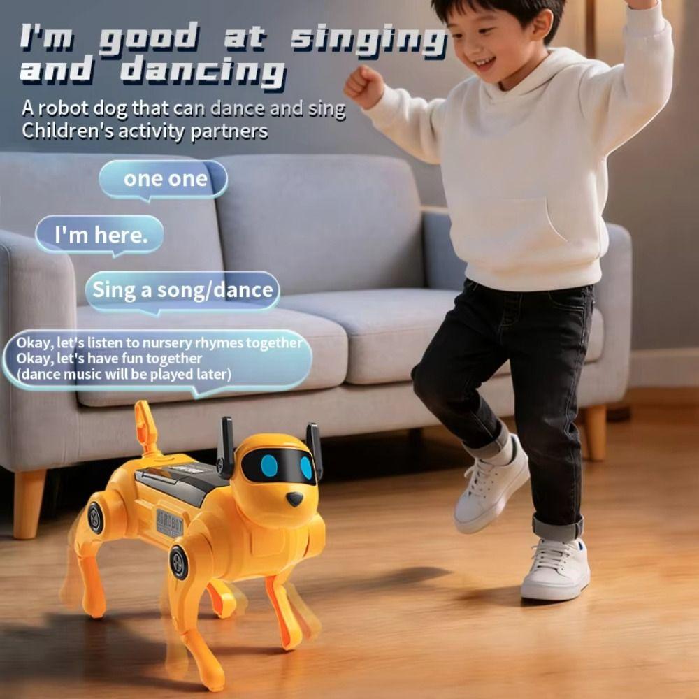 Voice Control Intelligent Mechanical Dog Walking Function DIY Assembled Dog Toys Birthday Gifts