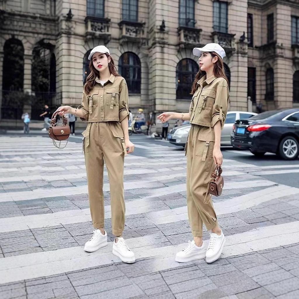 Women's Trendy Slimming Two-Piece Petite Workwear Set for Spring and Autumn