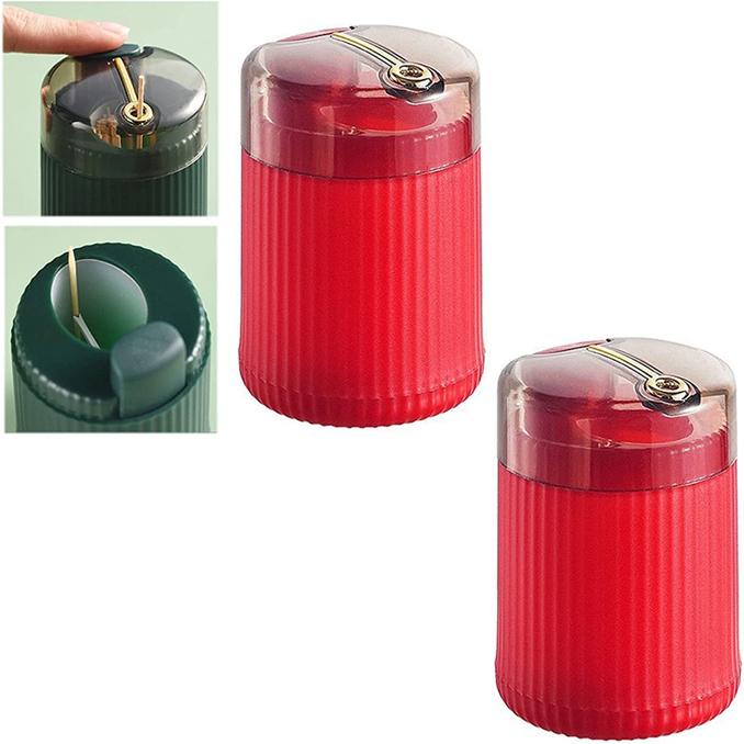 Creative Home Convenient Toothpick Canister Plastic Press Toothpick Organizer
