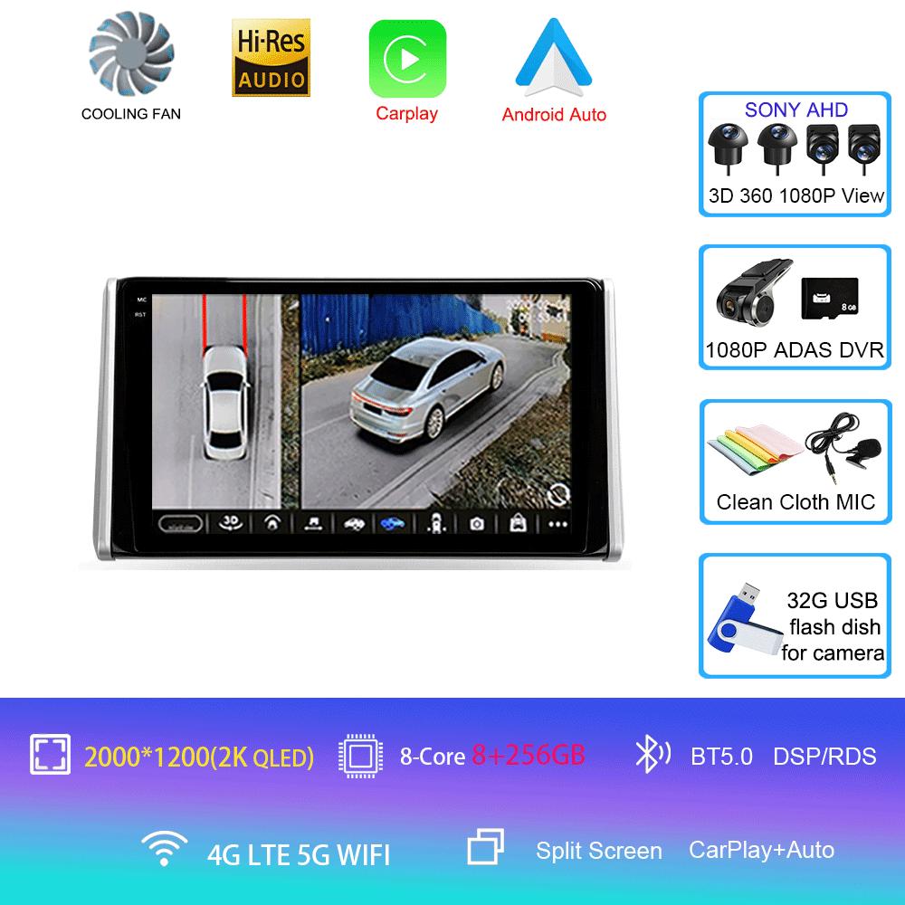Android 14 Car Radio For Toyota RAV4 5 XA50 2018 - 2025 Multimedia Video Player Navigation Stereo GPS No 2din 2 Din Dvd